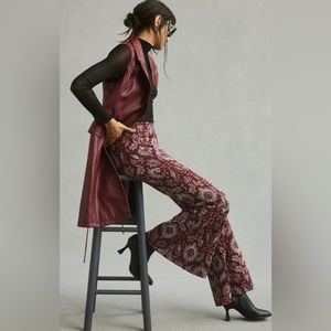 NWT ANTHROPOLOGIE DAMASK JACQUARD FLARE PANTS SIZE 12